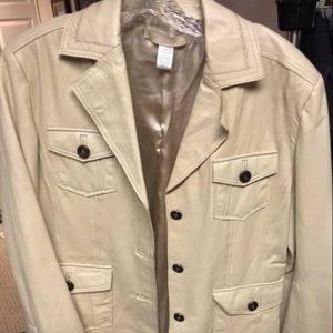 Tan leather coat Chico’s